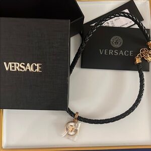 Versace Black and Gold Pendant Necklace